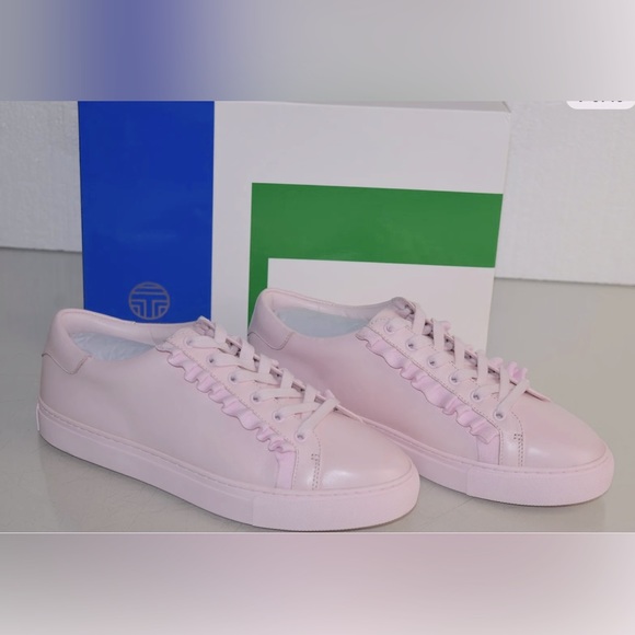 Tory Burch Shoes - ☀️☀️ Tory Burch Leather Sneakers With Ruffled Edges, size …